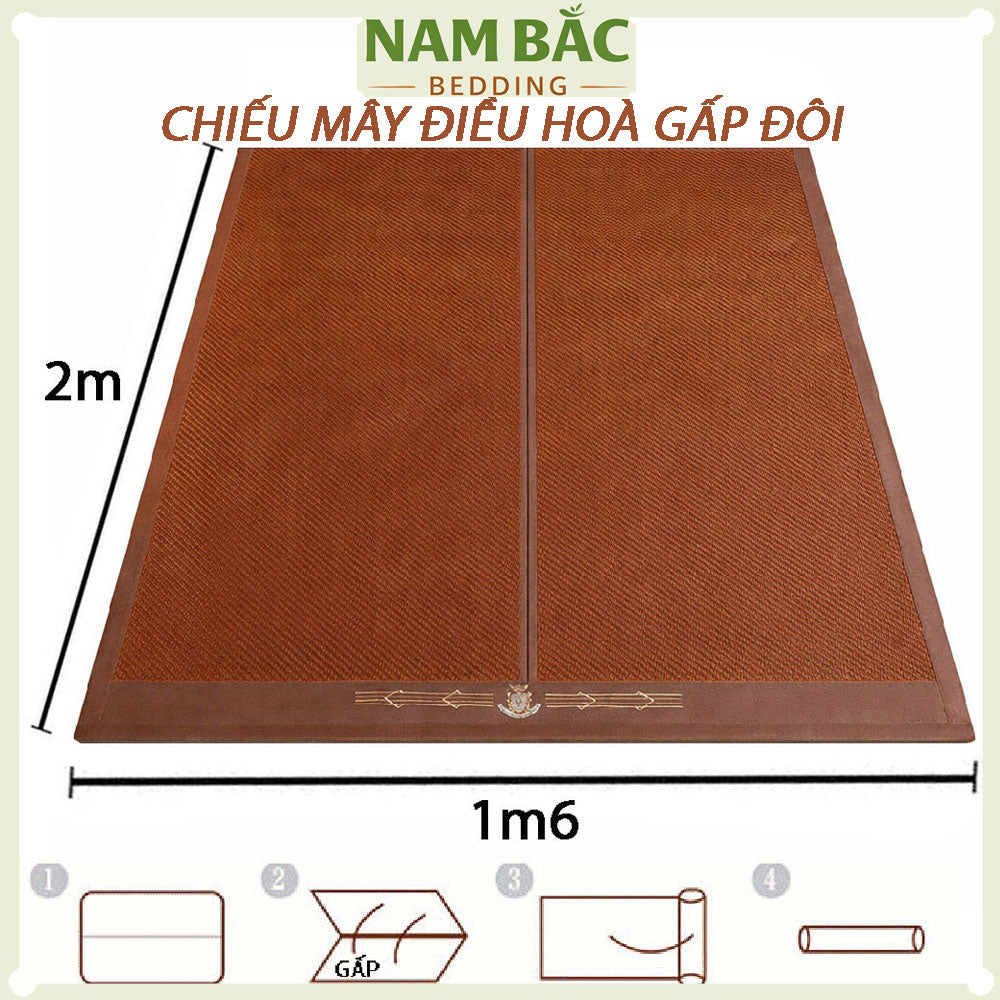 Chiếu Mây Cuộn Gấp Gọn Điều Hoà 1.6m - Mát Lạnh, Không Mùi, Bền Đẹp - NAM BẮC BEDDING